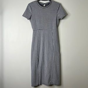 Black & White Gingham Zara Dress w/ Split!
